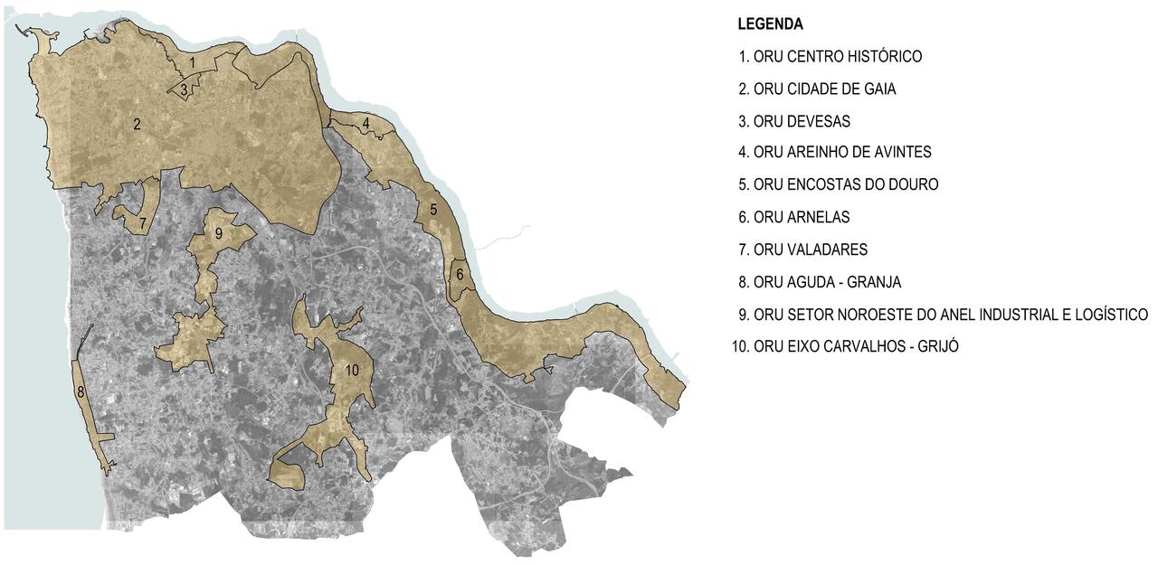 Mapa concelho ARUs - Legenda